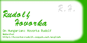 rudolf hovorka business card